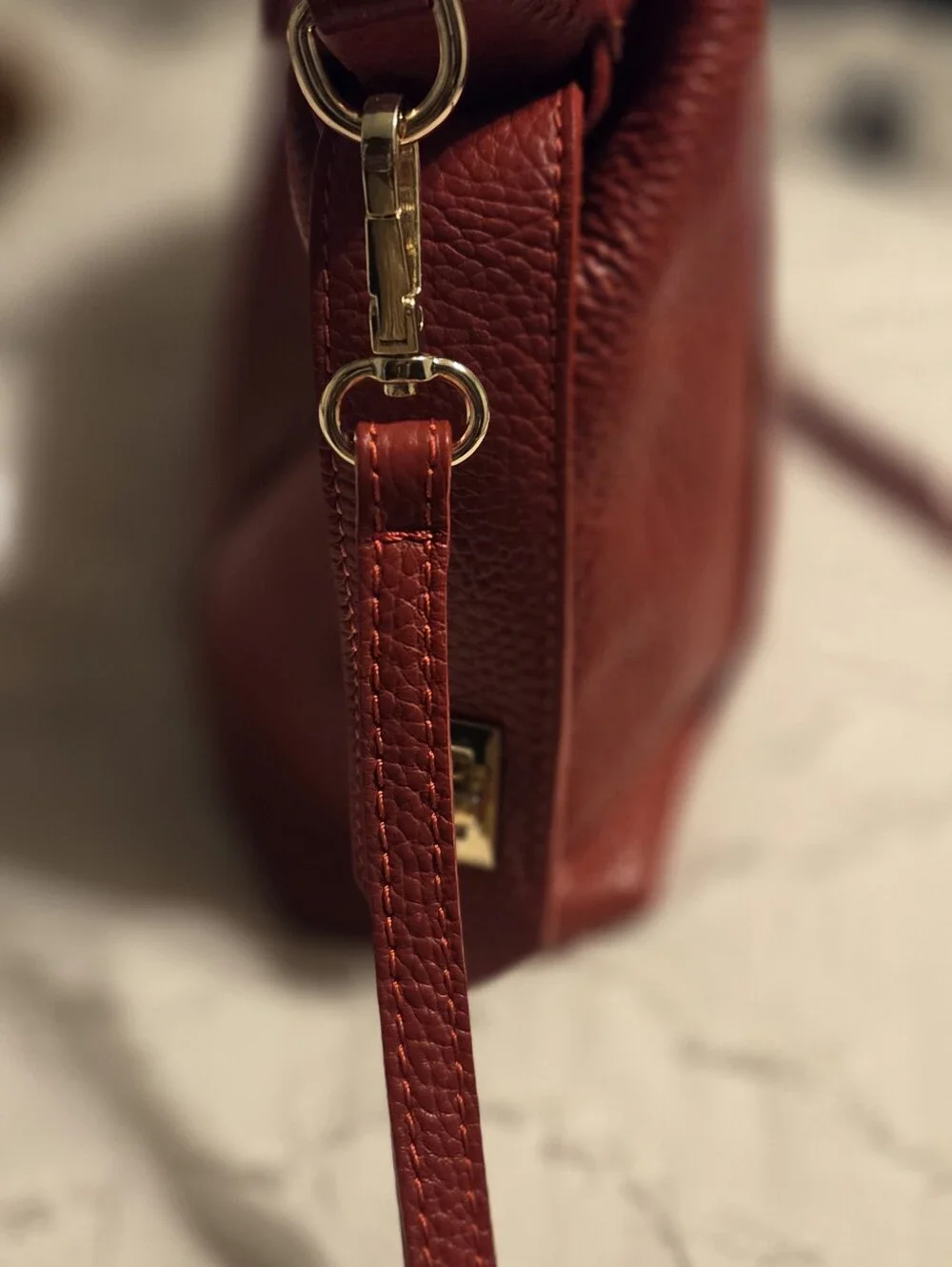 Red Genuine Leather Satchel Handbag - Persaman New York